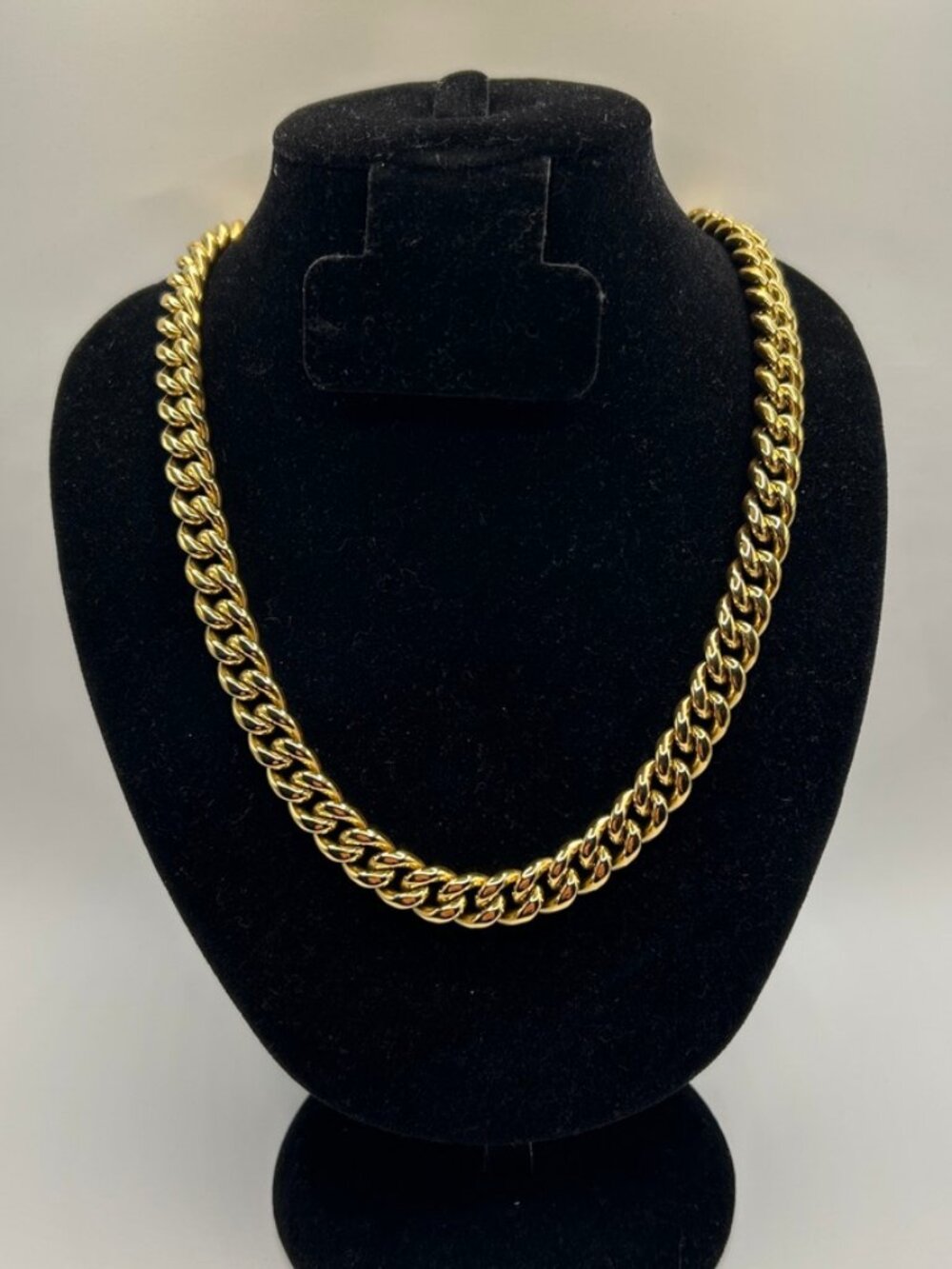Cuban Link Chain 10mm 22 Inch Real Gold Stainless Steel Plated Mens Solid